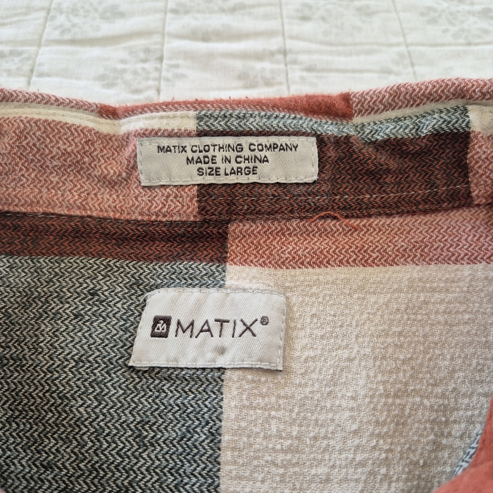 Matix Clothing Company Red and Black Men's Plaid Shirt - Picture 5 of 7
